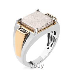 925 Silver Yellow Gold Platinum Plated Black Diamond Ring Gift for Men Size 14