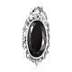 925 Sterling Silver Black Natural Spinel Solitaire Pendant Jewelry Ct 40.1
