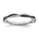 925 Sterling Silver Black/white Diamond Band Ring Stackable Fancy Black White