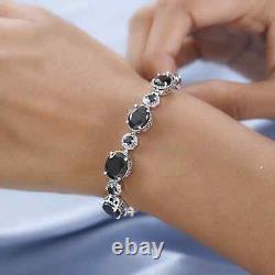 925 Sterling Silver Natural Black Karelian Shungite Bolo Bracelet Gift Ct 12.3