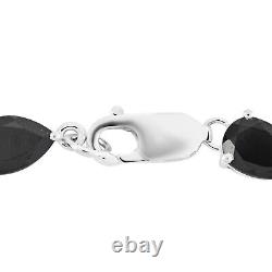 925 Sterling Silver Natural Black Onyx Tennis Bracelet Jewelry Size 8 Ct 35