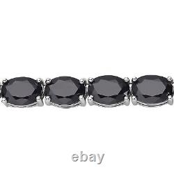 925 Sterling Silver Natural Black Spinel Tennis Bracelet Gift Size 6.5 Ct 18.8