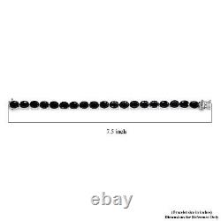925 Sterling Silver Natural Black Tourmaline Line Bracelet Gift Size 7.25 Ct 34