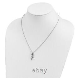 925 Sterling Silver White Night Black Amp Diamond Pendant Chain Necklace Charm