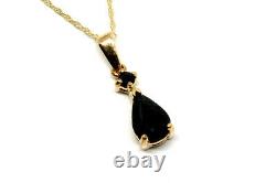 9ct Gold Sapphire Teardrop Necklace Pendant and 18 chain Gift Boxed Made in UK