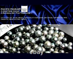 AAA 11mm Tahitian Black Pearl Pendant 18k Gold Pacific Pearls $1,099 Gifts
