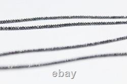 AAA Quality 3mm Certified Black Diamond Beads Necklace 20 inches For Gift