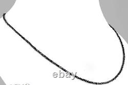 AAA Quality 3mm Certified Black Diamond Beads Necklace 20 inches For Gift