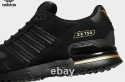 Adidas ZX 750 Mens Trainers Black Gold Suede Shoes Limited Edition All Sizes