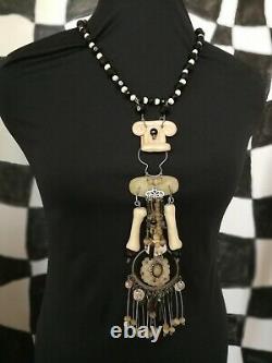 African tribal long pendant necklace vintage ethnic regional africa jewelry gift