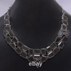 Anniversary Gift For Her Natural Black Rutile Necklace Silver Jewelry 9681