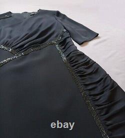 Authentic Versace Black Crystal Embellished Silk Dress Christmas GiftRRP £2870