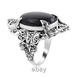 BALI LEGACY 925 Silver Natural Black Tourmaline Promise Ring Gift Size 10 Ct 20
