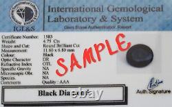 BLACK DIAMOND BRACELET-4 mm 7.00 inch Certified Earth Mined AAA! Christmas Gift