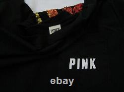 BLING Victoria Secret Pink RAINBOW Sequin TEE SHIRT L Foil LEGGING PANT XL SET
