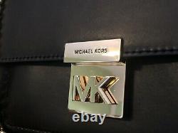 BNWT Michael Kors Mindy Gold Chain Strap Black Leather Shoulder Bag Xmas Gift