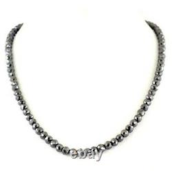BRIDAL GIFT Black Diamond Necklace, 7mm Black Diamond Beads Necklace 24 Inches