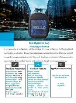 Backpack Smart LED Screen Dynamic WIFI Light City Advertising Travel xmas gift
