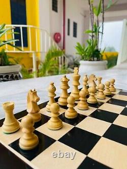 Black Ebony Wood Lacquered 17x 17 Chess Professional Handmade Christmas Gift