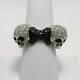Black Friday Gift 2.50ct Mens Round Cubic Zirconia 3d Skull Band Ring Silver