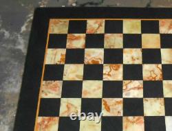 Black Marble Coffee Chess Table Top, Handmade Christmas Gifts Chess Top Decors
