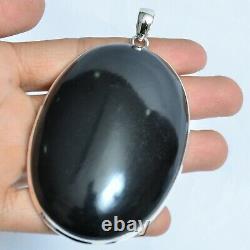 Black Onyx Gemstone Pendant Handmade 925 Sterling Silver Gift For Mother 17300
