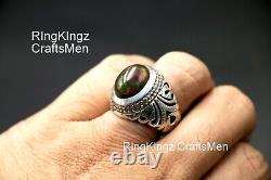 Black Opal Mens Ring Gift Jewelry Sterling 925 Silver Sizes 5-15 Handmade Rings
