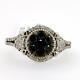 Black & White Pave Diamond 925 Sterling Silver Engagement Ring Jewelry Gift