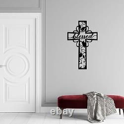 Blessed Cross Metal Wall Art Sign Home Christian Church Decor Christmas Gifts