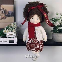 BlissfulPixie Handmade Waldorf Doll 12 Rag Plush Cuddle Toy Girl Xmas Gift -Eva