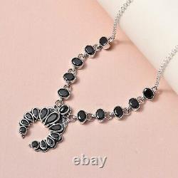 Boho Handmade 925 Sterling Silver Black Karelian Shungite Necklace Size 18 Ct 8