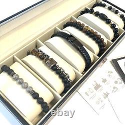 Bracelet For Men (6) Gift Holidays Christmas Beads Bracelet Leather Buda