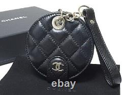 CHANEL Black Charm and Name Tag Lambskin Black 2019 Limited VIP Christmas Gift