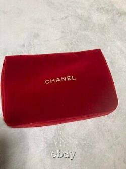 CHANEL Cosmetic Pouch Red Velours Gift Christmas Limited 2019 No Box Unused