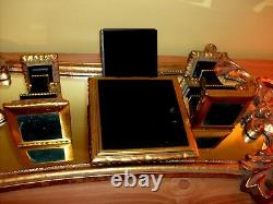 CHRISTMAS GIFT! GORGEOUS French Royal Candle Holder Jewelry Box Black Gold Gild