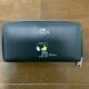 Coach X Peanuts Snoopy Woodstock Black Leather Zip Long Wallet Xmas Holiday Gift