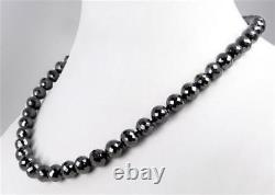 Certified 12 mm Black Diamond Necklace 36 Inches AAA Quality! Anniversary gift