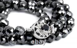 Certified 12 mm Black Diamond Necklace 36 Inches AAA Quality! Anniversary gift