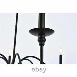 Chandelier Black Farmhouse French Country Cottage Ceiling 6 Light Fixture 42 in