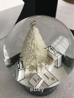 Chanel Snowglobe Vip Black Xmas Tree Gift New