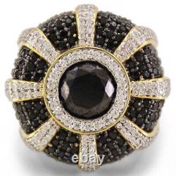 Christmas Gift 4.19 CT Black White Cubic Zirconia Men's Pinky Ring 925 Silver