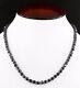 Christmas Gift! 7 Mm 22 Inches Black Diamond Necklace Silver Clasp Certified