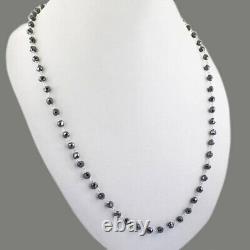 Christmas Gift! Black Diamond Silver Necklace 6 mm 36 Inches AAA Certified