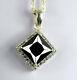 Christmas Gift Black Diamond With Accents Unisex Pendant 6.88 Ct Free Chain