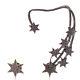 Christmas Gift Black Pave Diamond Silver Vintage Star Open Earring Jewelry