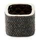 Christmas Gift Sterling Silver Natural Black Pave Diamond Band Ring Jewelry