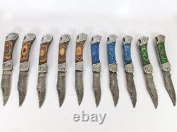 Christmas Gift of 20 Pcs Forged Damascus Steel Folding Pocket Knives Lot 137