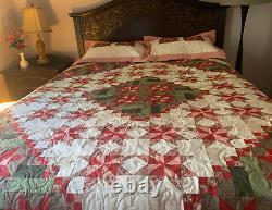 Christmas Handmade Patchwork Queen Quilt Gift Black Friday Sale