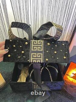 Christmas Versace style custom handmade black holiday birthday gift box