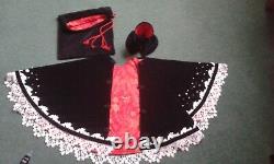 Christmas tree skirt Hand made velvet & lace decoration Xmas or wedding gift